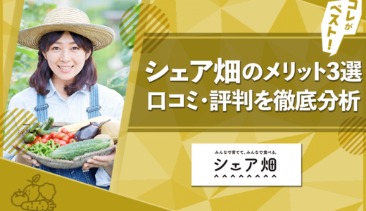 【初心者OK】シェア畑の口コミ・評判！利用者が感じるメリット3選！