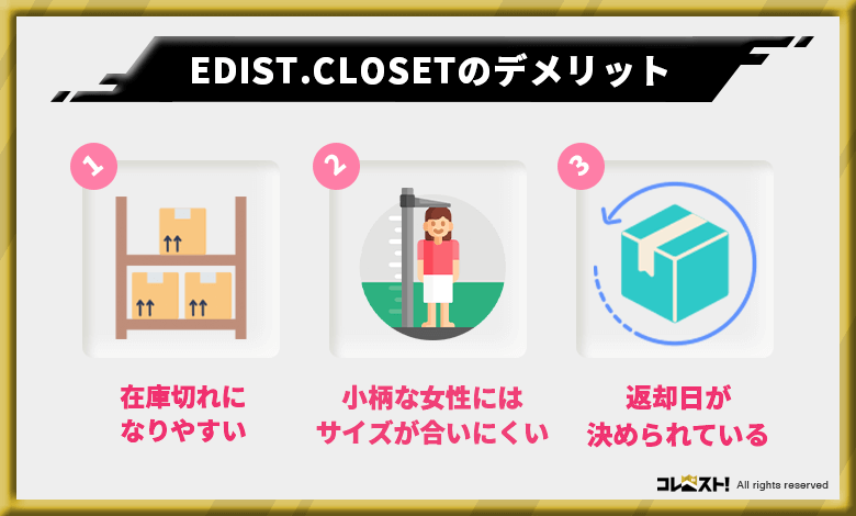 EDIST.CLOSETの口コミから分かった3つのデメリット